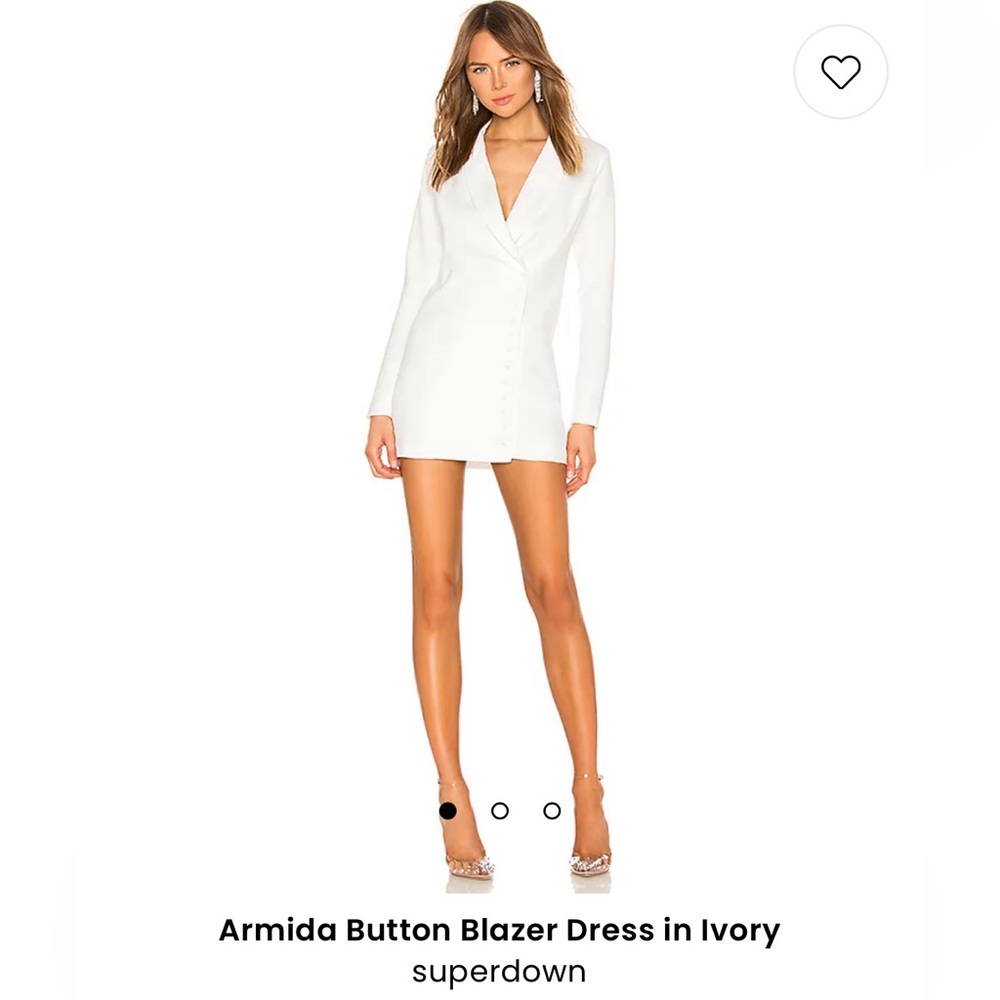 Superdown Ivory Button Blazer Dress